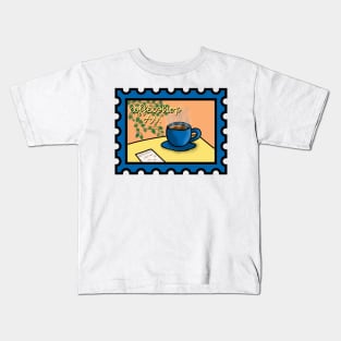 Coffeeshop AU Postage Stamp Kids T-Shirt